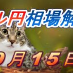 【TAKA FX】ドル円為替相場の前日の動きをチャートから解説。日経平均、NYダウ、金チャートも。9月15日