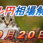 【TAKA FX】ドル円為替相場の前日の動きをチャートから解説。日経平均、NYダウ、金チャートも。9月20日