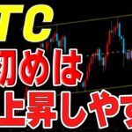 【仮想通貨ビットコイン】下落しているが2週前から週初めは上昇の週足を形成