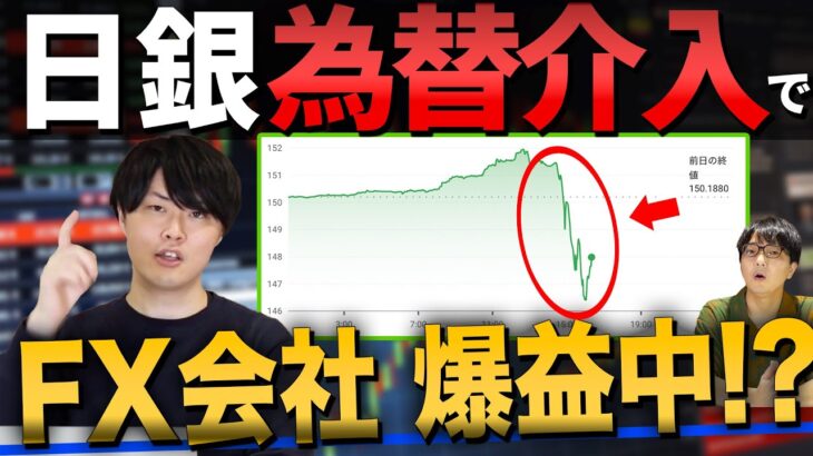 【日銀介入】ドル円乱高下でFX会社爆益！各社の状況についても解説。