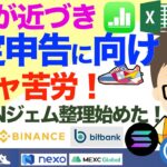 STEPN（ステップン）その他すべての仮想通貨！年末が近づき、確定申告に向けメチャ苦労！〜STEPNジェム記帳整理始めた！