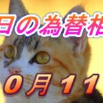 【TAKA FX】ドル、円、ユーロ、ポンド、豪ドルの為替相場の前日の動きをチャートから解説。10月11日