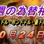 【TAKA FX】ユーロドル、ポンドドル、豪ドルドルの今週の為替相場の動きと来週の展望をチャートから解説。10月24日～