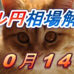 【TAKA FX】ドル円為替相場の前日の動きをチャートから解説。日経平均、NYダウ、金チャートも。10月14日