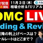 FXライブ/為替予想【実践リアルトレード】FOMC Live, 12月以降の利上げペースは、ターミナルレートはどこまで（2022年11月03日)