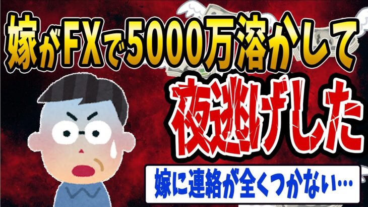 【FX・仮想通貨】嫁が闇金融から借金→FXで５０００万溶す→全財産持って夜逃げ…結果・・・私はこうやって人生が狂いました！悲惨な体験談まとめ【ゆっくり解説】