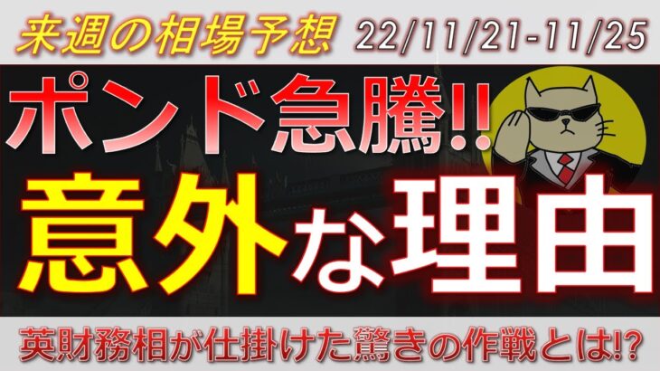 【ポンド最新予想】ポンド急騰！その意外な理由とは？簡単解説！来週のポンド・ユーロドル・豪ドルの為替相場予想と投資戦略！中国ゼロコロナ・PMI・RBNZ利上げにも注目！ (22/11/21週)【FX】