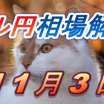 【TAKA FX】ドル円為替相場の前日の動きをチャートから解説。日経平均、NYダウ、金チャートも。11月3日