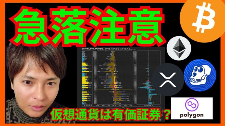 【注意】クリスマス急落？仮想通貨が有価証券に認定。ビットコイン(BTC) ETH XRP APE Polygon (MATIC)