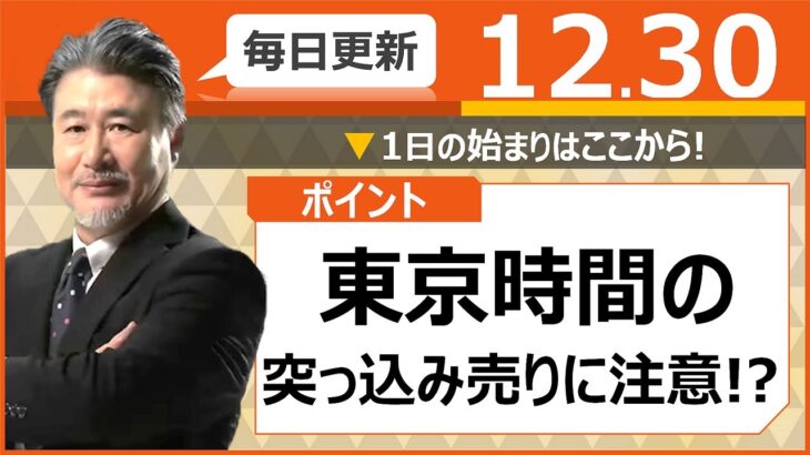 【FX｜相場分析】　東京時間の突っ込み売りに注意!? 2022/12/30（金）