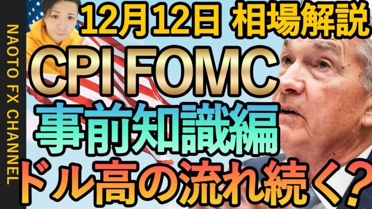 【FX CPIとFOMC 年末のシナリオ】12月12日FX相場解説  (ドル円・ユーロドル・ポンド円 テクニカル分析 )