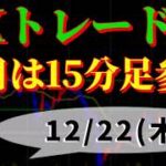 FXデイトレ戦略12/22（木）本日は15分足参照