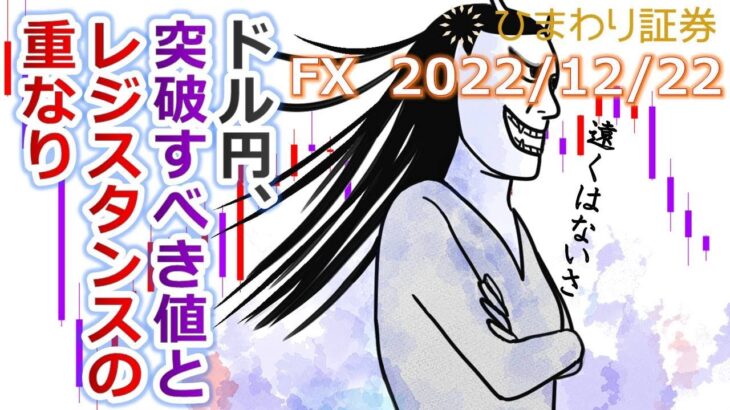 【ドル円予想★FX公開トレード】突破すべき値とレジスタンスの重なりが明確に！小動きの中にも判断材料は生まれている【ローソク足トレード手法】2022年12月22日のチャート分析