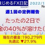 【週間報告】調子に乗りすぎたったの２日で－１２万円（涙）【１万円ではじめるFX日記】(2022年12月4日)