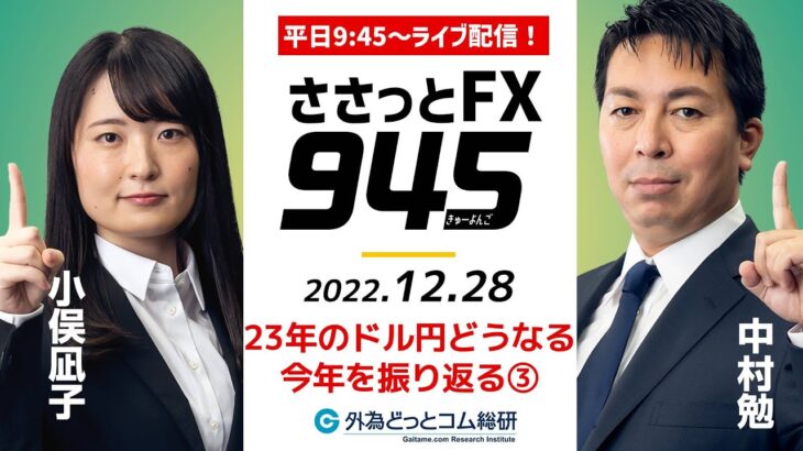 FX「ドル/円、23年のドル円どうなる 今年を振り返る③」為替市場の昨日を振り返り、今日の見通しをささっと！2022/12/28