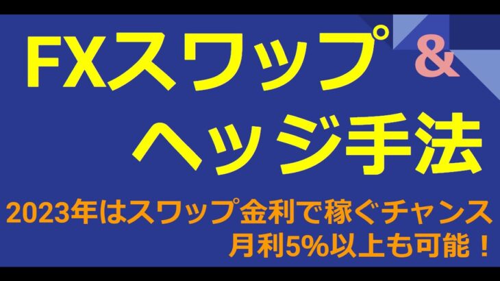 【FX手法】スワップ＆ヘッジ手法（月利5％以上も可能！）