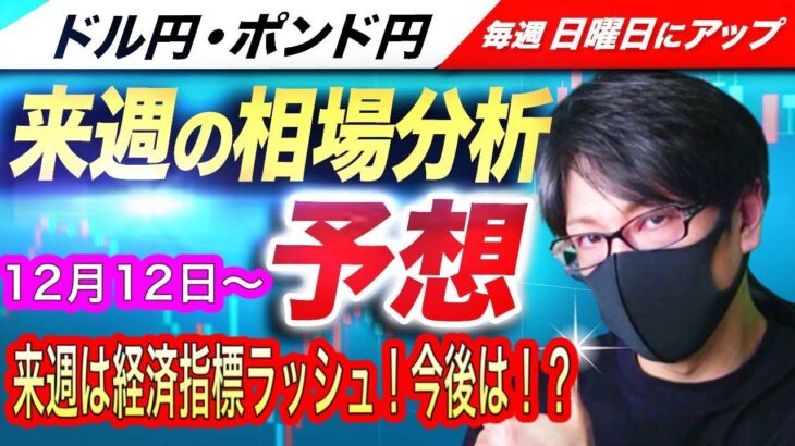 【来週のFX相場分析と予想】FOMC、米消費者物価指数(CPI)、英国BOE金利発表、年末経済指標ラッシュ！乱高下必至！？ドル円とポンド円来週の反発ポイントを見極めろ（12月12日～12月16日）