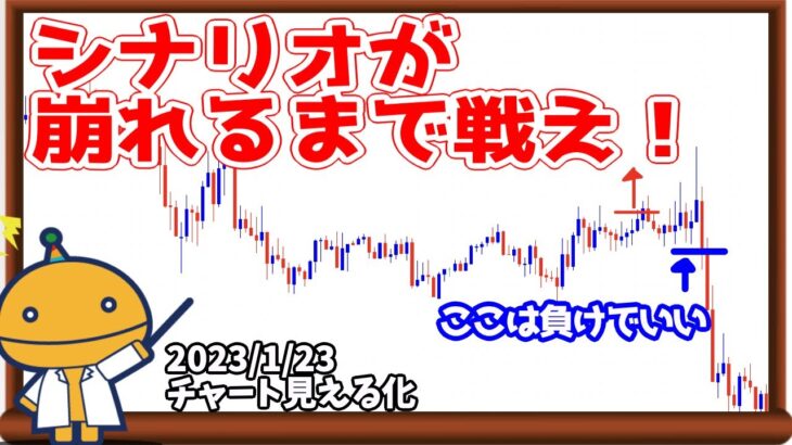 FXすぐ逃げようとする奴は負けやすい、なぜなら・・・【日刊チャート見える化2023/1/23(ドル円、ポンド円、ユーロドル、ポンドドル、ゴールド等)【FX見える化labo】