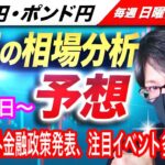【来週のFX相場分析と予想】来週は米国、英国、欧州の金融政策発表で注目イベントが多数！FOMC、BOE、週末には米雇用統計も！ドル円とポンド円来週の反発ポイントを見極めろ（1月30日～2月3日）