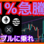 【歓喜】1日でビットコイン11％急騰の理由。仮想通貨 BTC イーサリアム リップル アプトス チャート分析 ETH XRP APT APTOS SANDBOX