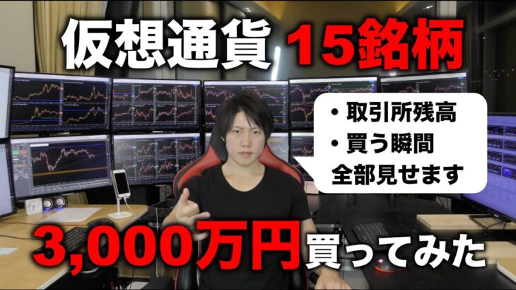 億り人が仮想通貨15銘柄、3,000万円分を買うところを全部見せます。