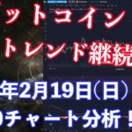 【社会人向け】【投資・暗号資産】2023年2月19日(日)17:00チャート分析！ビットコイン上昇トレンド継続中！