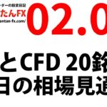 かんたんFX：2月3日FXとCFD今日の相場見通し