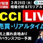 FX ライブ配信、米金利上振れ余地あり、月末リバランスフロー予測、米CCI Live 短期売買・リアルタイム解説(2023年3月28日)