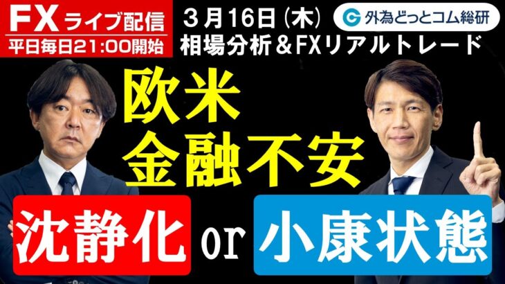FX ライブ配信、欧米金融不安は「沈静化」or「小康状態」、ECBリアルタイム取引＆解説 (2023年3月16日)