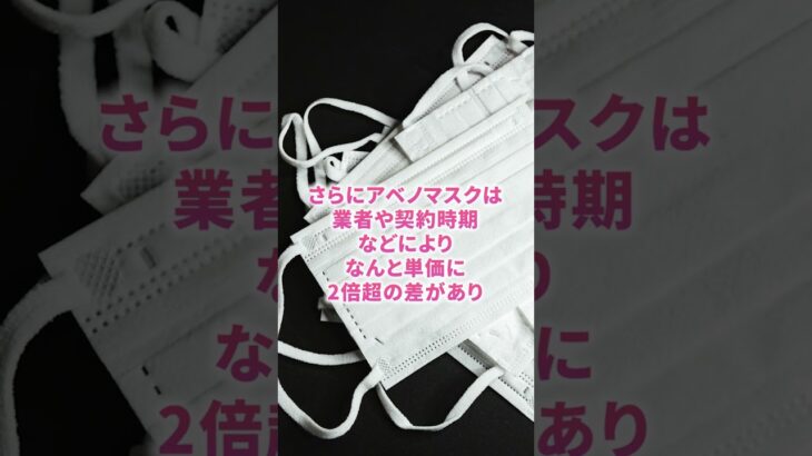 【税金】アベノマスク単価2倍超差で中抜き #shorts