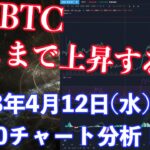 【社会人向け】【投資・暗号資産】2023年4月12日(水)17:00チャート分析！BTCどこまで上昇する？