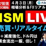 FX ライブ配信、OPEC＋減産強化でドル円は、米銀預金流出一服、但し！ (2023年4月3日)