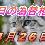 【TAKA FX】ドル、円、ユーロ、ポンド、豪ドルの為替相場の前日の動きをチャートから解説。4月26日