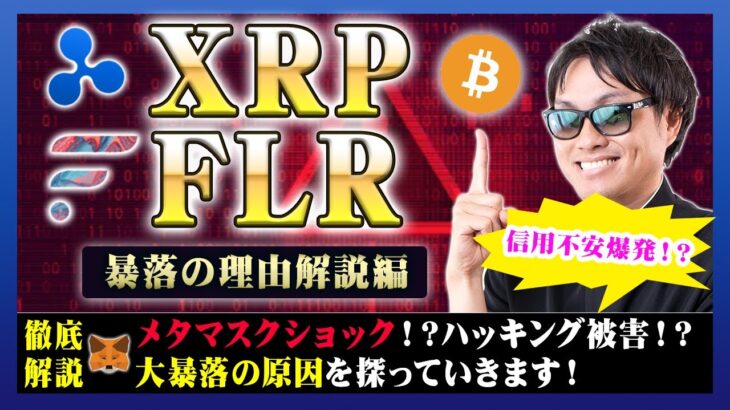 【投資】XRP&FLR特集！仮想通貨急落の原因はメタマスクがハッキングでETH大量流出！？SECの謎発言で価格上昇していたXRPが暴落&3回目エアドロップ仕込み時のFLRについてわかりやすく解説！
