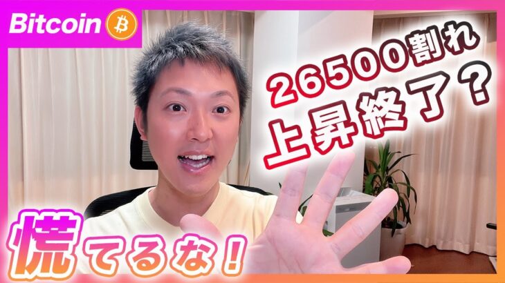【上昇相場終了？】ビットコイン・26500ドル割れで考えるべき事！【仮想通貨分析を先出し配信】
