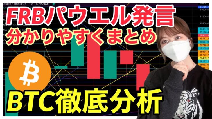 【FRBパウエル発言を分かりやすく要点まとめ】ビットコイン 徹底分析 仮想通貨 BTC