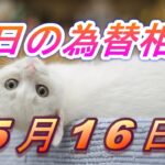 【TAKA FX】ドル、円、ユーロ、ポンド、豪ドルの為替相場の前日の動きをチャートから解説。5月16日