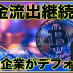 仮想通貨から資金流出が続く。巨大企業がデフォルト。