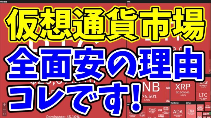 【暗号資産 ビットコイン】仮想通貨市場に突如訪れた深夜の急落劇の理由はコレ！（朝活配信1132日目 毎日相場をチェックするだけで勝率アップ）