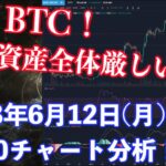 【社会人向け】【投資・暗号資産】2023年6月12日(月)17:00チャート分析！暗号資産全体厳しい・・