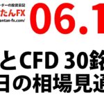 かんたんFX：6月13日FXとCFD今日の相場見通し