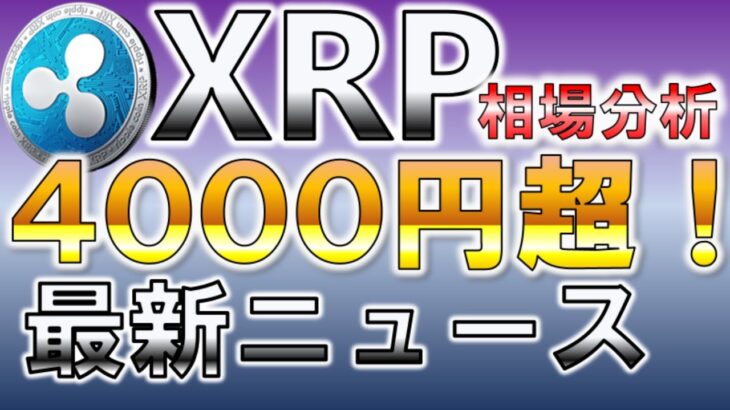 XRP相場分析４０００円超！最新ニュース【仮想通貨】【アルトコイン】【Ripple】【リップル】