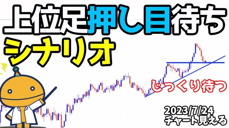 今週のシナリオは週足の流れも意識できると吉【日刊チャート見える化2023/7/24ドル円、ポンド円、ユーロドル、ポンドドル、ゴールド等)【FX見える化labo】