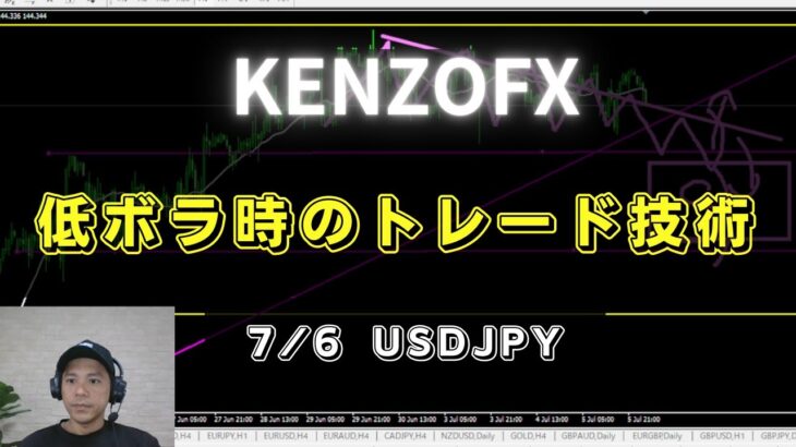 【KENZOFX】低ボラ時のトレード技術とは⁉ ドル円の最新の動きを分析 2023年7月6日　 #fx初心者 #環境認識 #ドル円予想 #チャート分析
