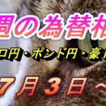 【TAKA FX】ユーロ円、ポンド円、豪ドル円の今週の為替相場の動きと来週の展望をチャートから解説。7月3日～