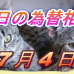 【TAKA FX】ドル、円、ユーロ、ポンド、豪ドルの為替相場の前日の動きをチャートから解説。7月4日