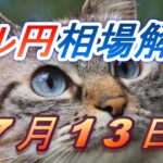 【TAKA FX】ドル円為替相場の前日の動きをチャートから解説。日経平均、NYダウ、金チャートも。7月13日