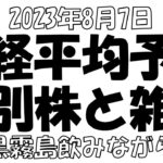 【株とFXと雑談ライブ】2023/8/7  今週の日経平均予想はどうなるか？株は再度時間軸を大幅に伸ばしてのチャレンジ！メンタル回復！とりあえず酒飲み配信。９月に勝つ方法？【独身アラフォートレーダー】