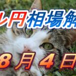 【TAKA FX】ドル円為替相場の前日の動きをチャートから解説。日経平均、NYダウ、金チャートも。8月4日