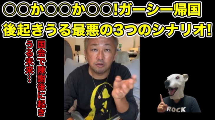 ガーシー帰国後に起きうる最悪の3つのシナリオとは…?【国会・陳謝・警察・逮捕・政治家・除名・懲罰委員会・綾野剛】